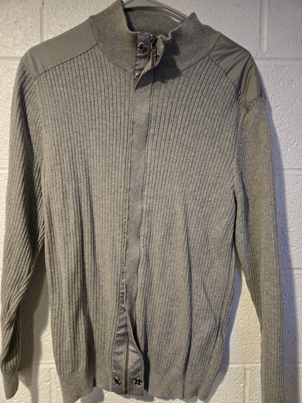 Club Room Full Zip Lightweight Jacket Gray Size L